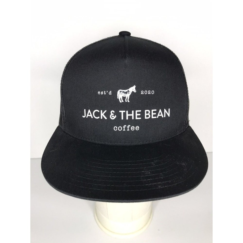 Jack & The Bean Coffee Adjustable Snapback Black Mesh Hat
